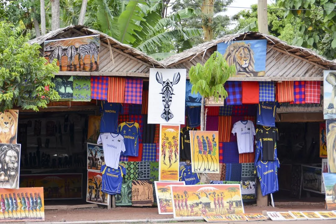 A craft and curio stall in Mto wa Mbu